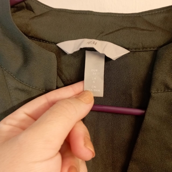 H&M Satin Khaki Blouse - Picture 15 of 16